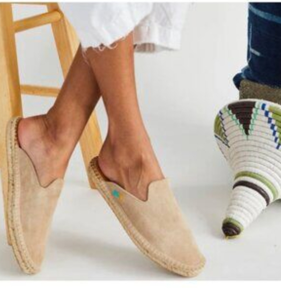 Ubuntu tan Suede Espadrille Flats size 7